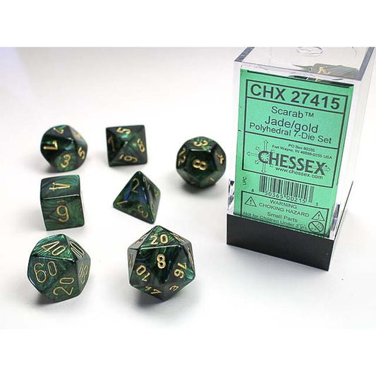 7DPoly Scarab Series Dice Set | Jade