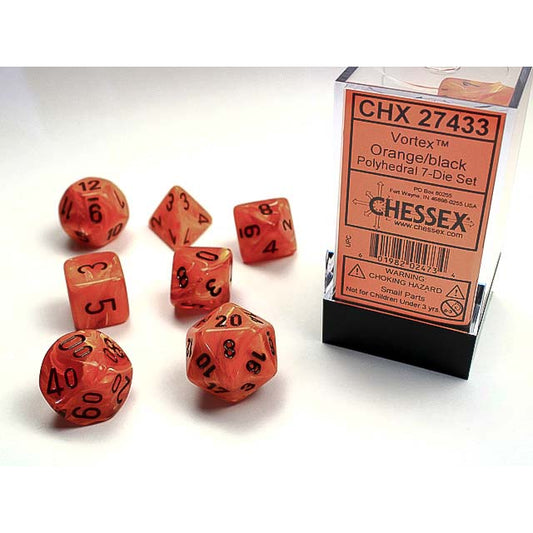 7DPoly Vortex Series Dice Set | Orange