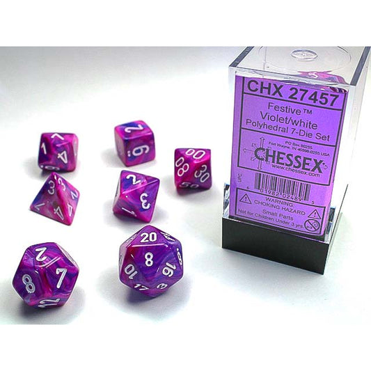 7DPoly Festive Series Dice Set | Violet