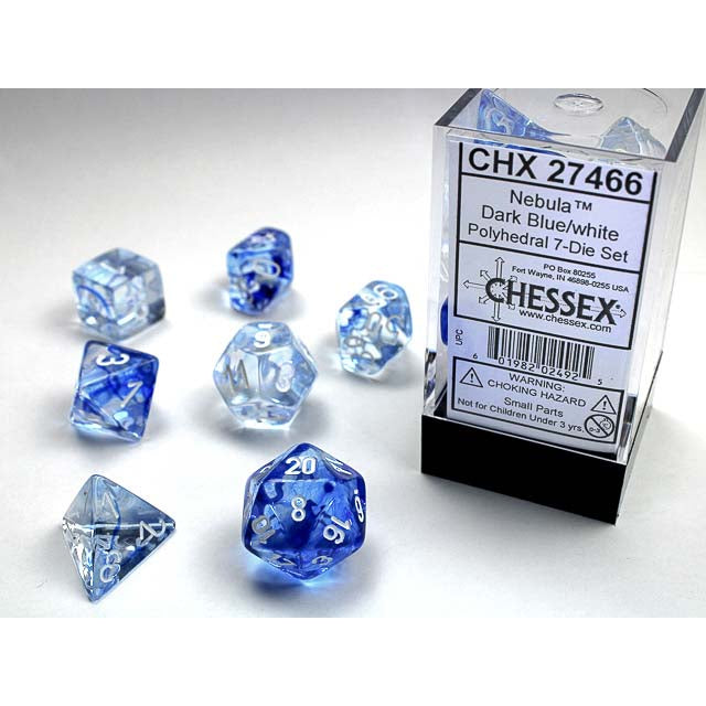 7DPoly Nebula Series Dice Set | Dark Blue