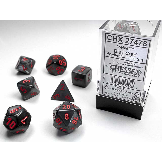 7DPoly Velvet Series Dice Set | Black
