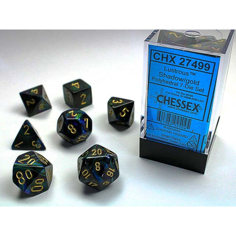 Lustrous Shadow with gold font 7 Dice Set [CHX27499]