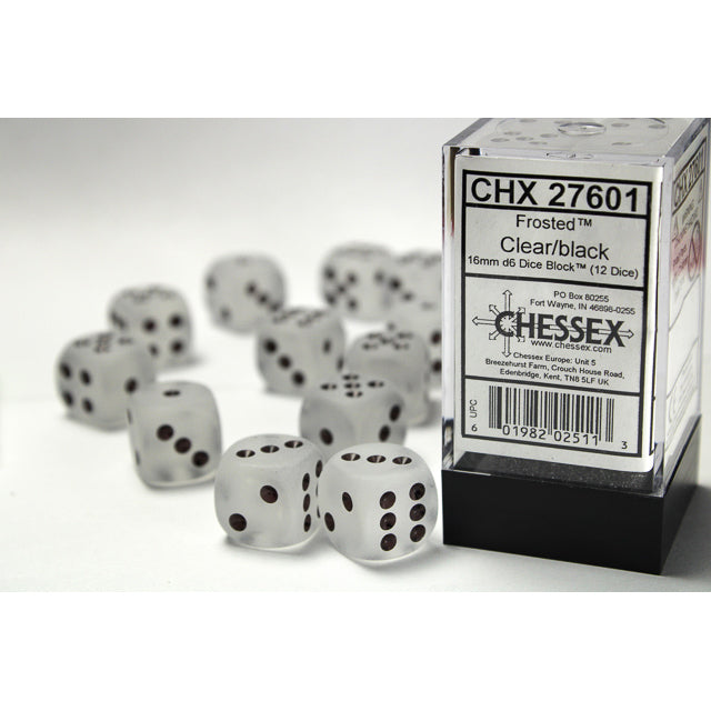 12D6 Frosted Series Dice Set | Clear