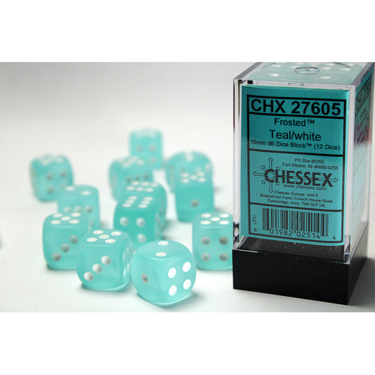 12D6 Frosted Series Dice Set | Teal