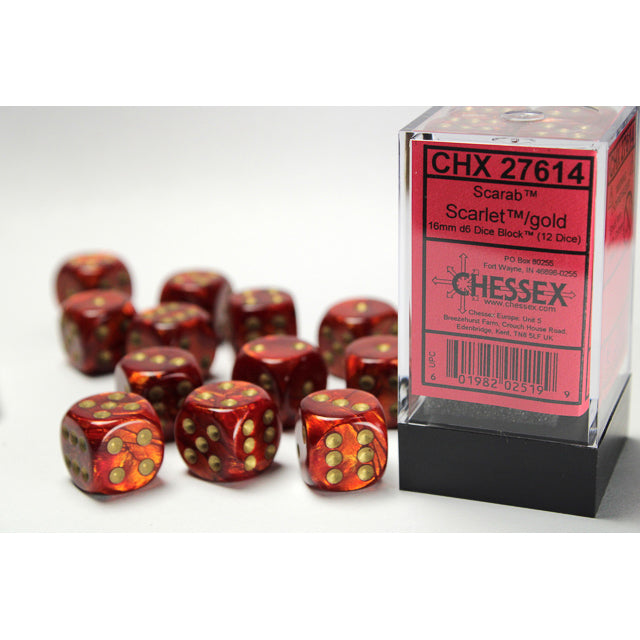 12D6 Scarab Series Dice Set | Scarlet