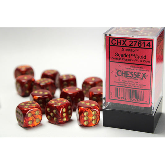 12D6 Scarab Series Dice Set | Scarlet