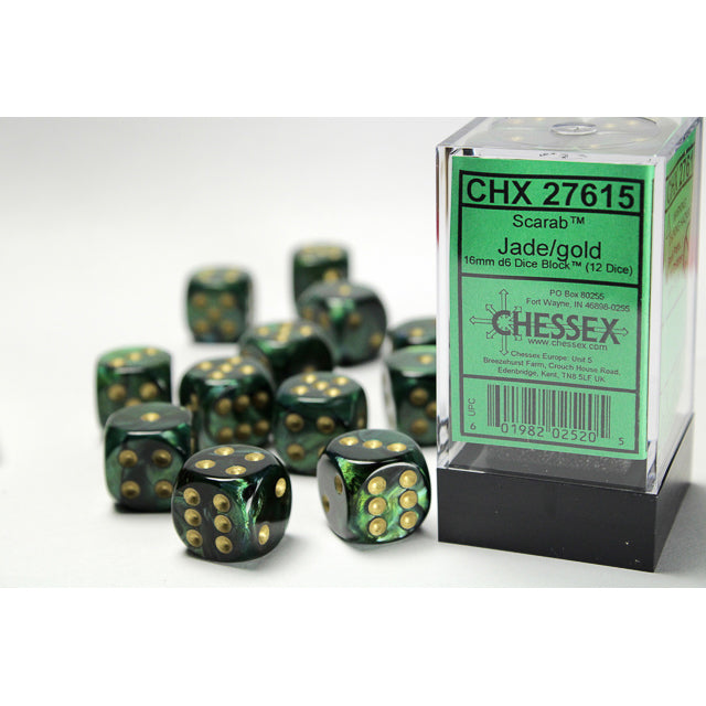 12D6 Scarab Series Dice Set | Jade
