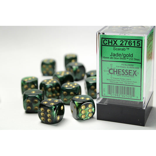 12D6 Scarab Series Dice Set | Jade