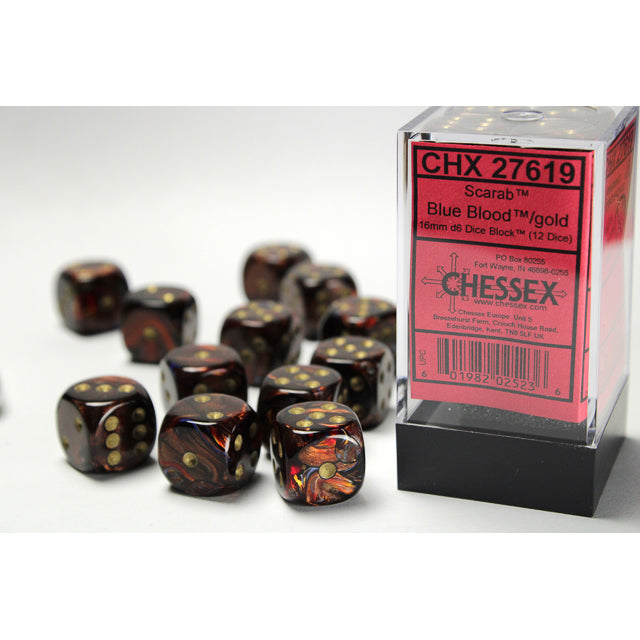 12D6 Scarab Series Dice Set | Blue Blood
