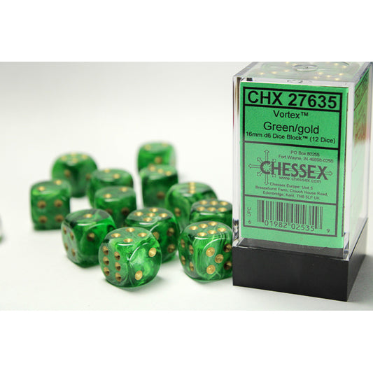 12D6 Vortex Series Dice Set | Green