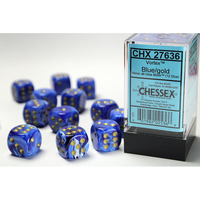 12D6 Vortex Series Dice Set | Blue