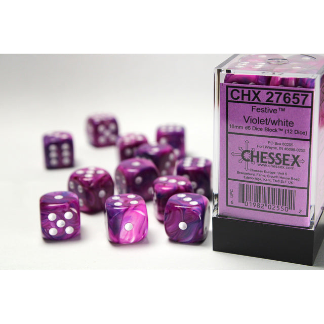 12D6 Festive Series Dice Set | Violet