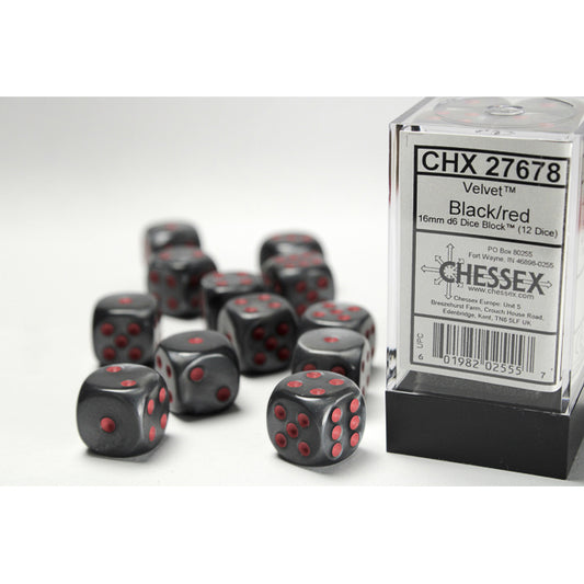 12D6 Velvet Series Dice Set | Black