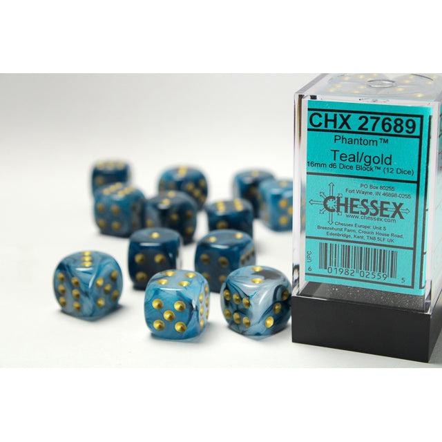 12D6 Phantom Series Dice Set | Teal