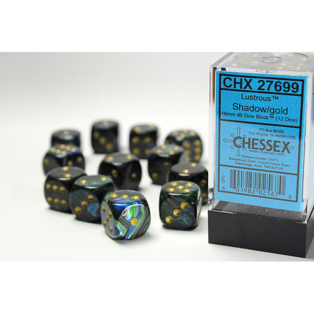12D6 Lustrous Series Dice Set | Shadow