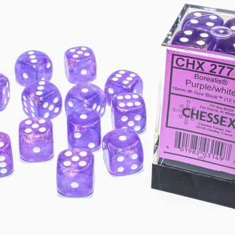 12D6 Borealis Series Dice Set | Luminary Purple