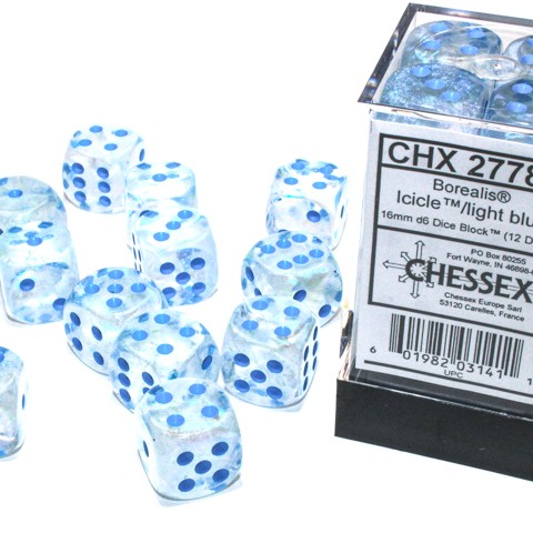 12D6 Borealis Series Dice Set | Luminary Icicle