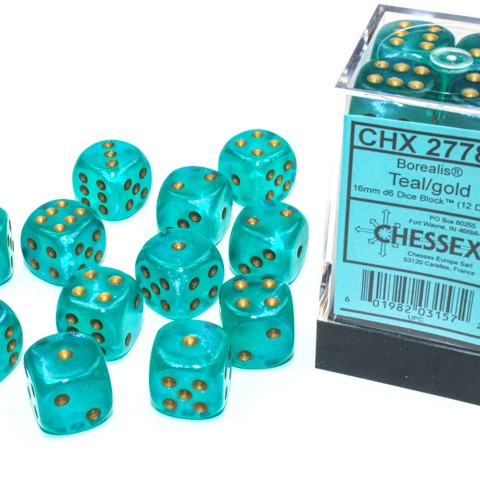 12D6 Borealis Series Dice Set | Luminary Teal