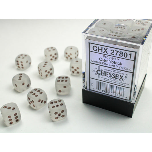 36D6 Frosted Series Dice Set | Clear