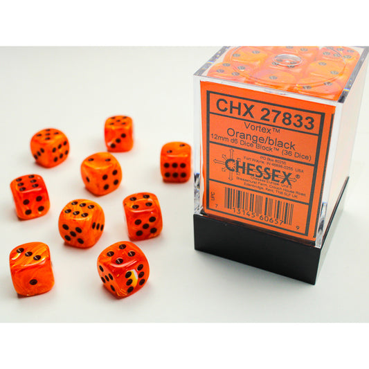 36D6 Vortex Series Dice Set | Orange