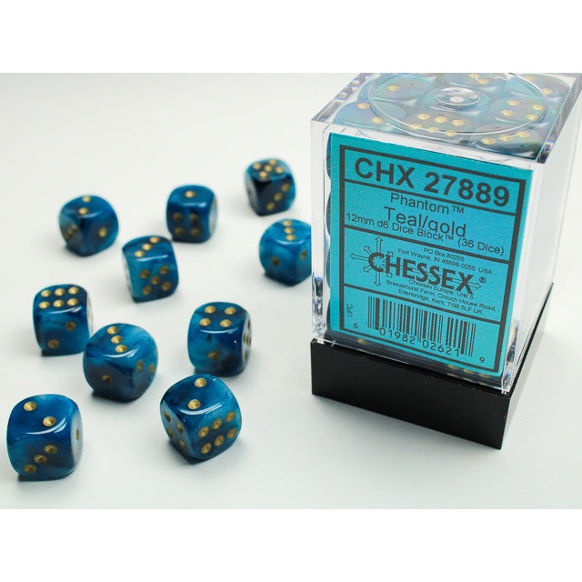 36D6 Phantom Series Dice Set | Teal