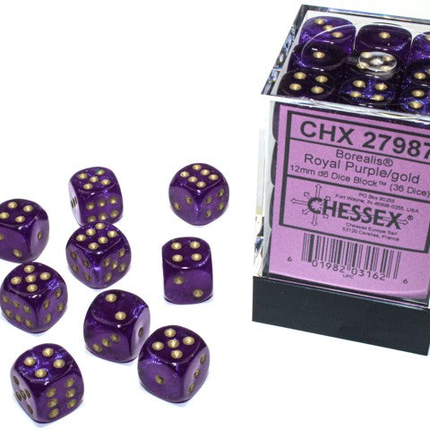 36D6 Borealis Series Dice Set | Luminary Royal Purple