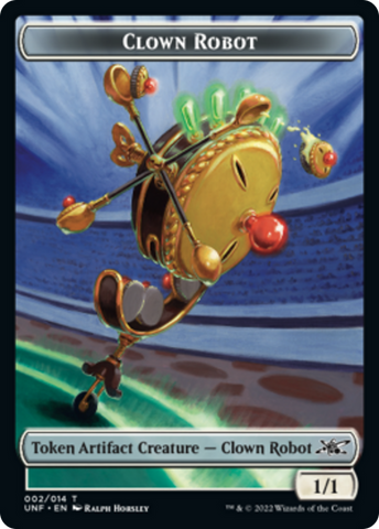 Clown Robot (002) // Treasure (012) Double-sided Token [Unfinity Tokens]