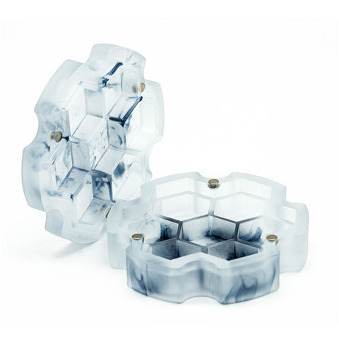 Frost Hexagon Resin Box: Black and white (holds 1 set of dice) [UDPA-WB33]
