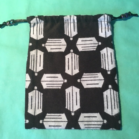 Dice Bag Handmade By Karyn: DrWho Logo Flannel