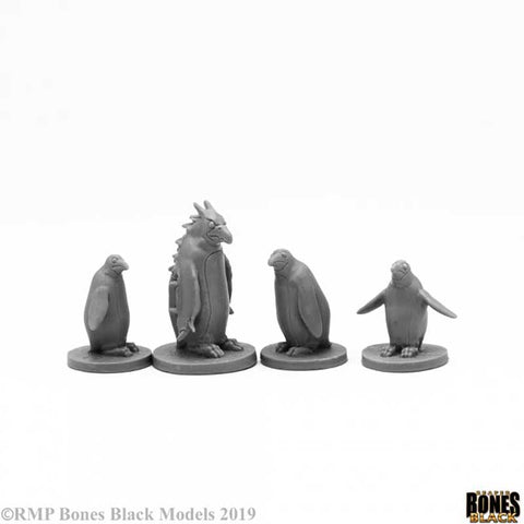 Bones Black: Penguin Attack Pack (4 figures) [Reaper 44104]
