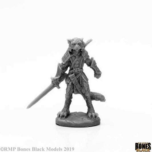 Bones Black: Mal, Catfolk Warrior [Reaper 44117]
