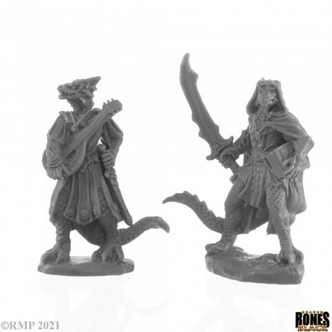Bones Black: Dragonfolk Bard and Thief [Reaper 44145]