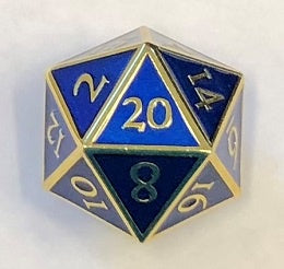 Giant Metal Blue Enamel with gold edges + font 35mm D20 [CYC02353]