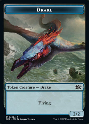 Drake // Phyrexian Golem Double-sided Token [Double Masters 2022 Tokens]