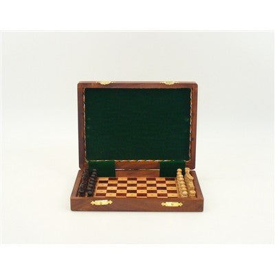8" Peg Chess Set in Teak Box