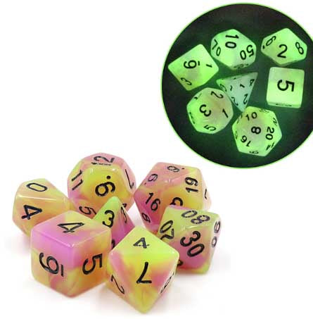 HD GLOW Standard Dice Set | Purple - Blue