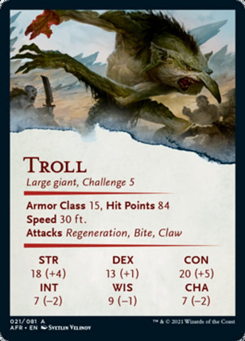 Troll Art Card (Gold-Stamped Signature) [Dungeons & Dragons: Adventures in the Forgotten Realms Art Series]