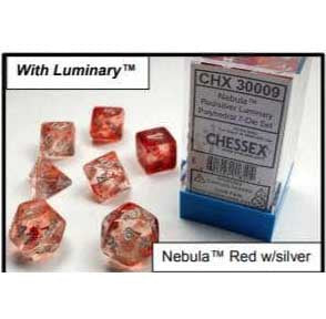 Nebula Red with silver font 10D10 Dice Glow [CHX27354]