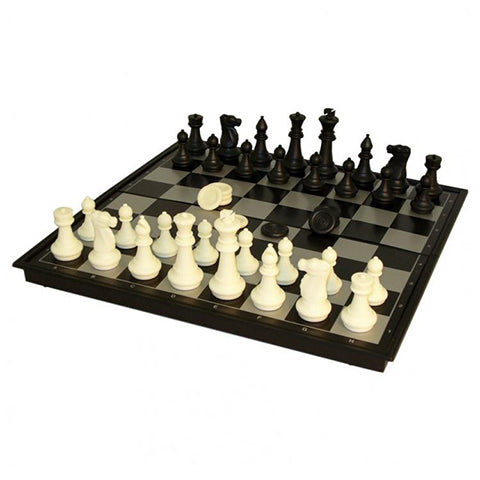 14" Folding Magnetic Chess & Checkers Board