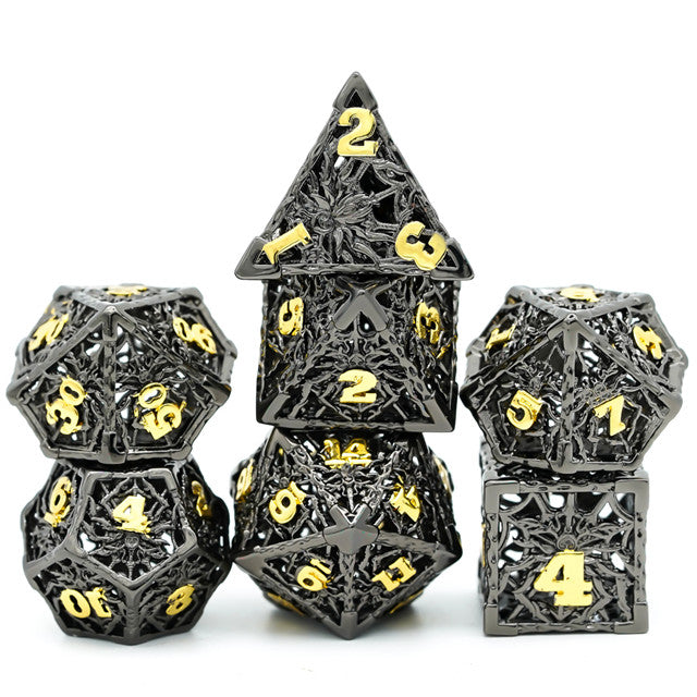 UD Hollow Metal Standard Dice Set | Spider - Black