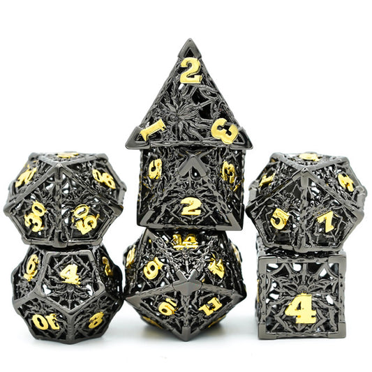 UD Hollow Metal Standard Dice Set | Spider - Black