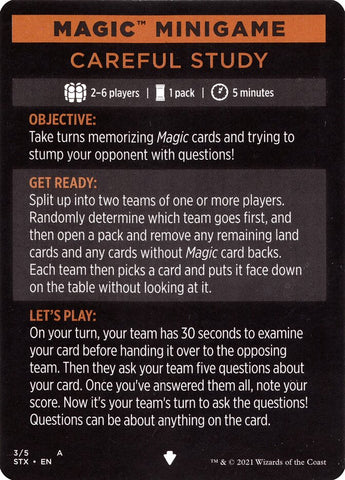 Careful Study (Magic Minigame) [Strixhaven: School of Mages Minigame]