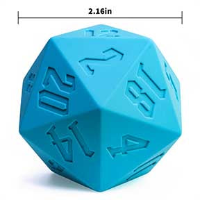 Titan Blue Silicone with engraved unpainted font - 55mm RANDOM 1D20 Die [UDSI01]