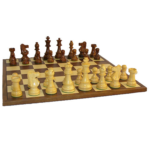 Chess Set 3" Sheesham French/15" walnut/maple