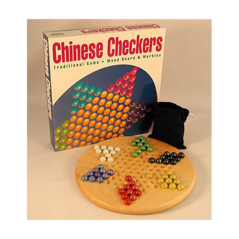 Chinese Checkers: Wood and Marbles