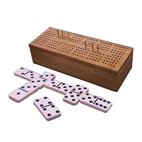 Cribbage & Dominoes wooden box