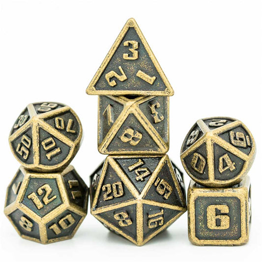 UD Mini Metal Standard Dice Set | Antique Gold