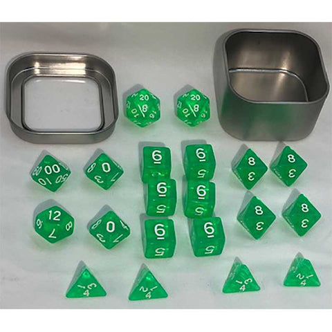 Transparent Green with white font Set of 20 "Pandy Dice" [HDT-05]
