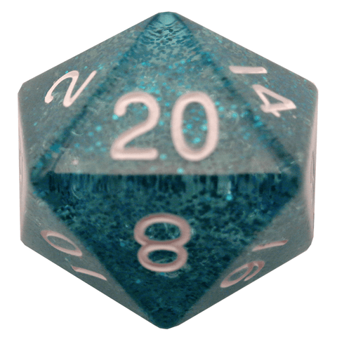 Ethereal Light Blue w white font 35mm 1D20 die