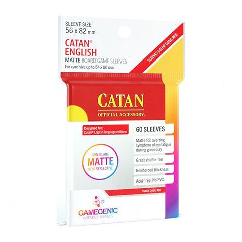 Prime Sleeves: Matte Red Catan Sleeves 56x82mm